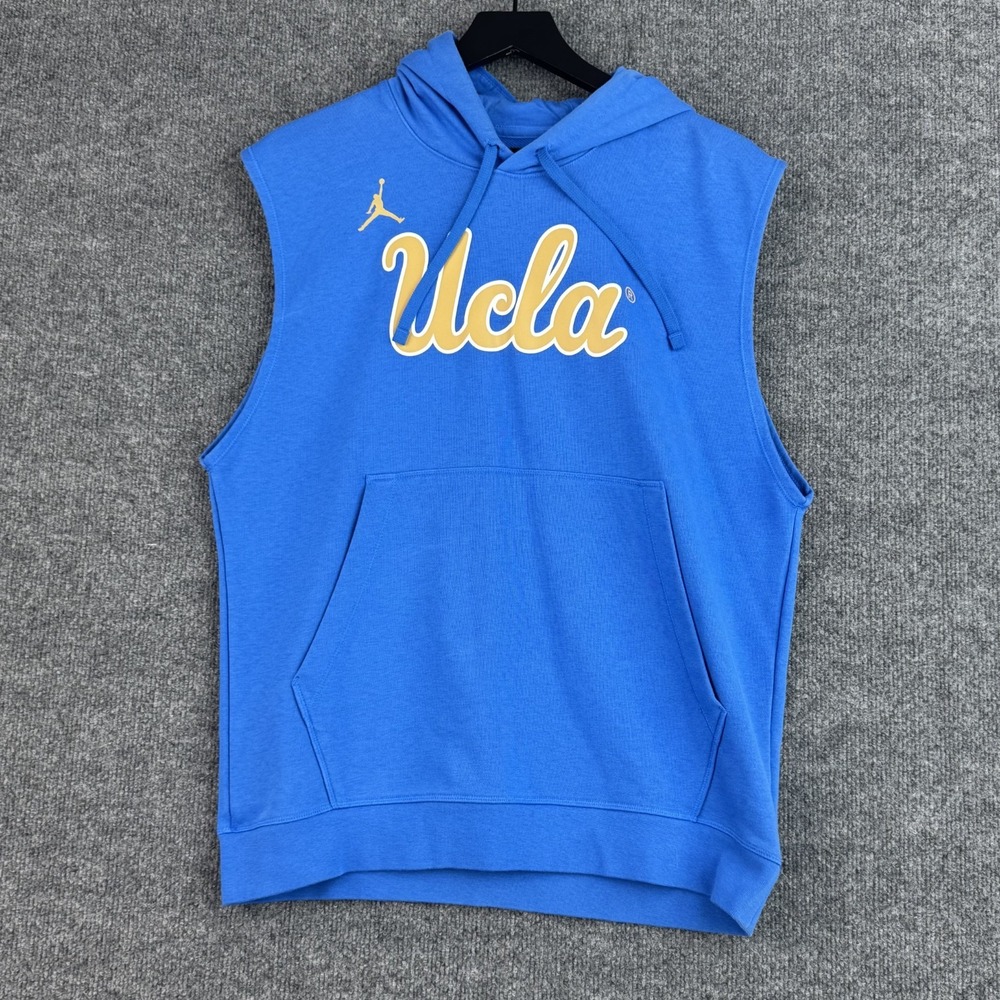 Jordan Hoodie Mens L Blue UCLA Bruins Sleeveless Dri-FIT Basketball NCAA